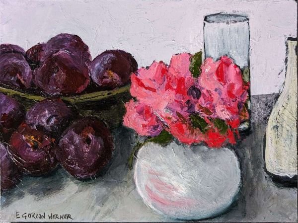 Painting of Azaleas and Passionfruit