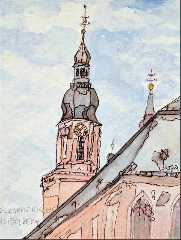 Spire of the Heiligengeist Church in Heidelberg