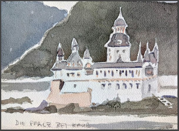 Painting of the Pfalz on the Rhine